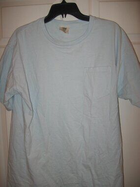 Comfort Colors Pocket T-Shirt Men's size Large Light Blue